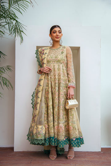 Jasmine gold Frock (D-05)